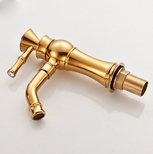 Salta Gold Finish Single Handle Bathroom Sink Faucet